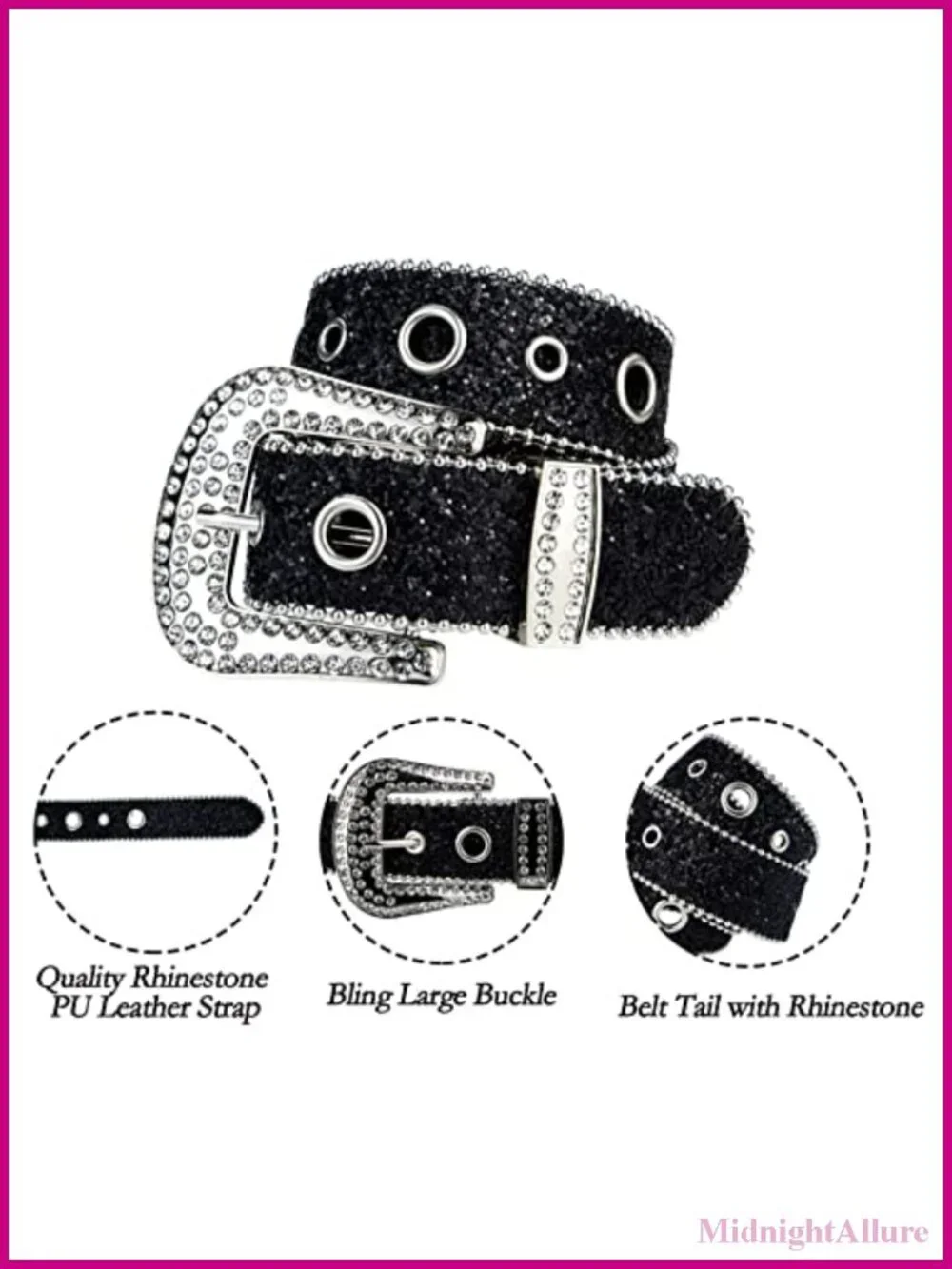 Rhinestone Western Belt Studded Split Leather Cowgirl Cowboy